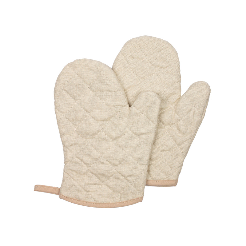 Изображение товара Набор кухонных рукавицы Рант 18х28 см бежевый из рогожки 2 шт