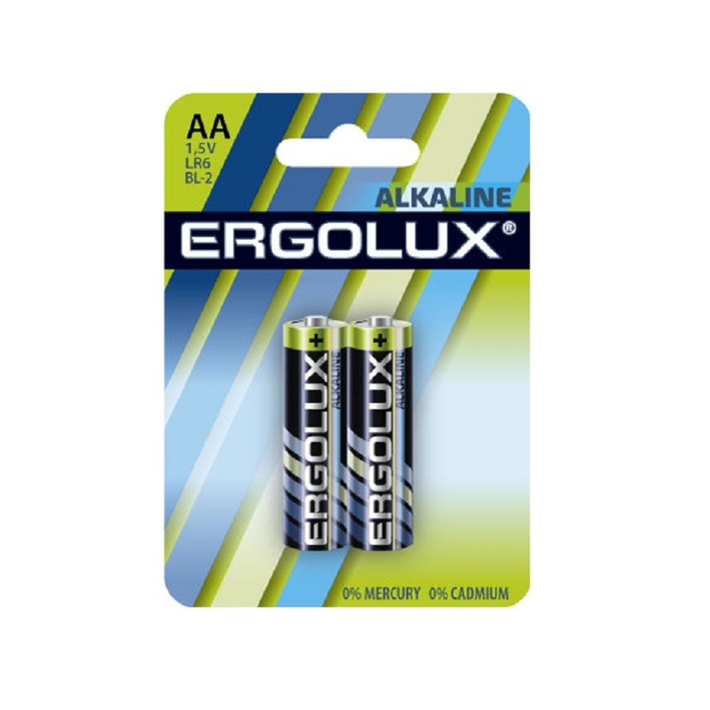 Изображение товара Батарейка АА пальчиковая Ergolux Alkaline 2 шт в блистере