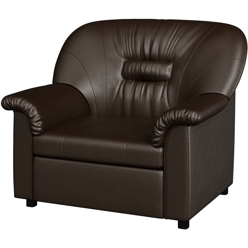 Изображение товара Кресло Chelsea раскладное коричневое (искусственная кожа)