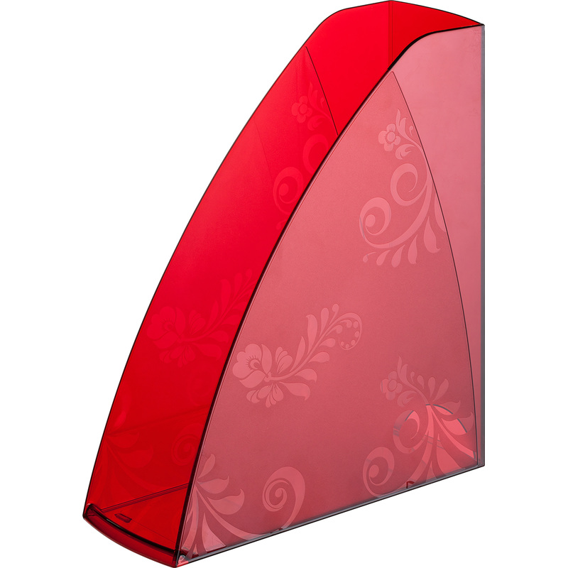 Изображение товара Лоток вертикальный для бумаг 85 мм Комус Русская серия пластиковый красный