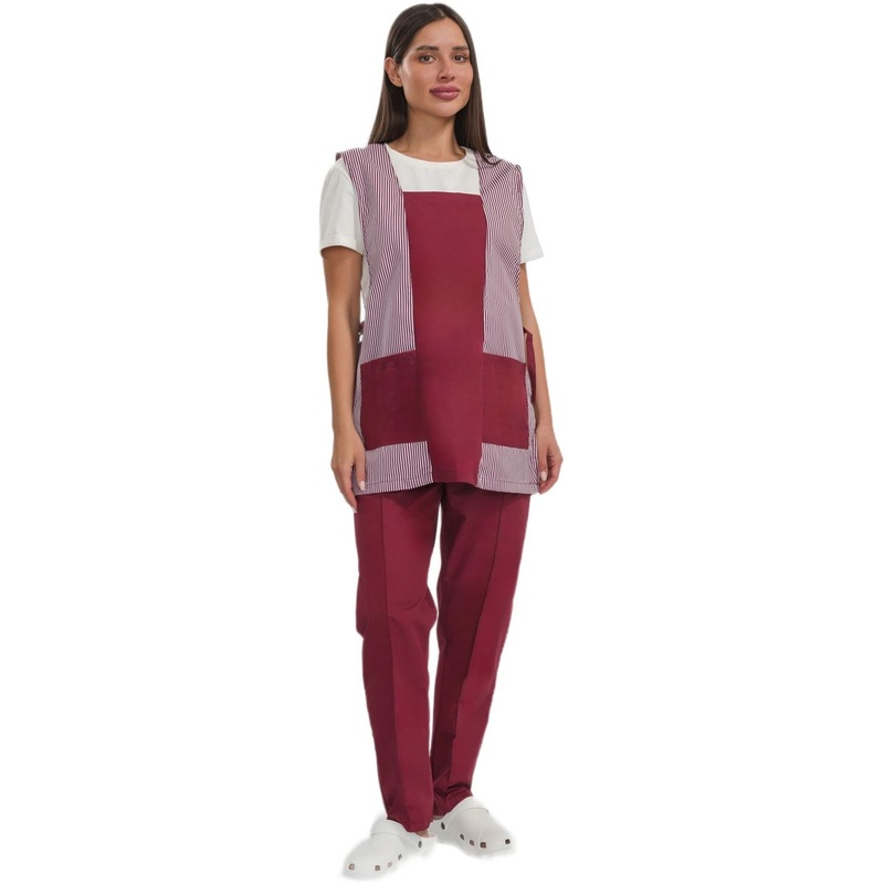 Изображение товара Костюм для горничных уборщиц у08-СБР бордовый, размер 56-58, рост 170-176 см, из смесовой ткани