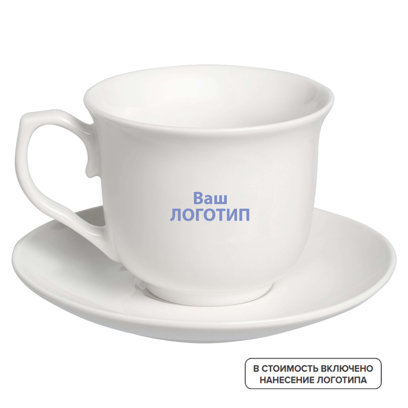 Изображение товара Чайная пара Small Talk 260 мл с индивидуальной одноцветной печатью (72 штуки в упаковке)