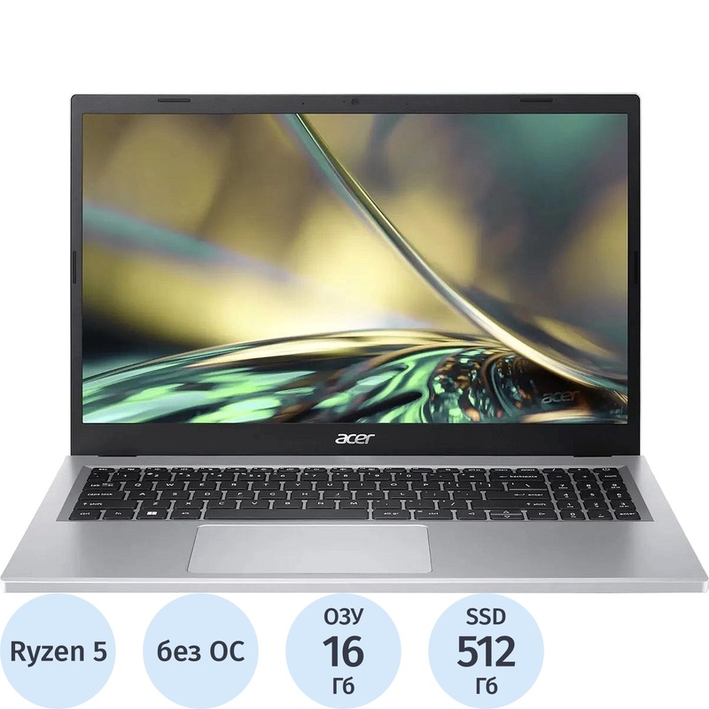 Изображение товара Ноутбук Acer Aspire A315-24P 15.6'' серебристый с процессором AMD Ryzen 5