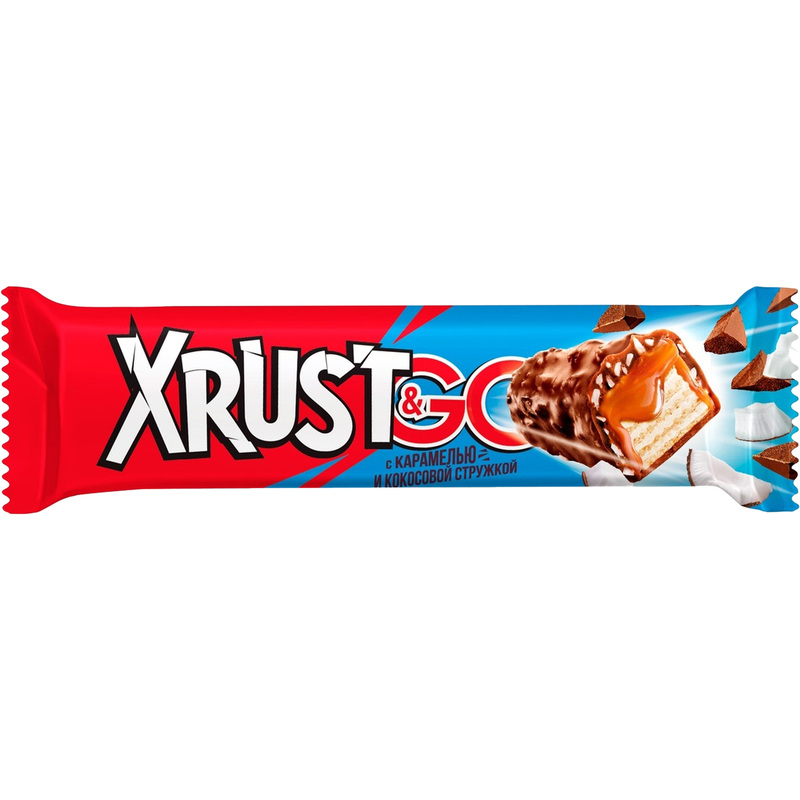 Изображение товара Батончик вафельный Xrust & Go с кокосовой стружкой и карамелью 30 г