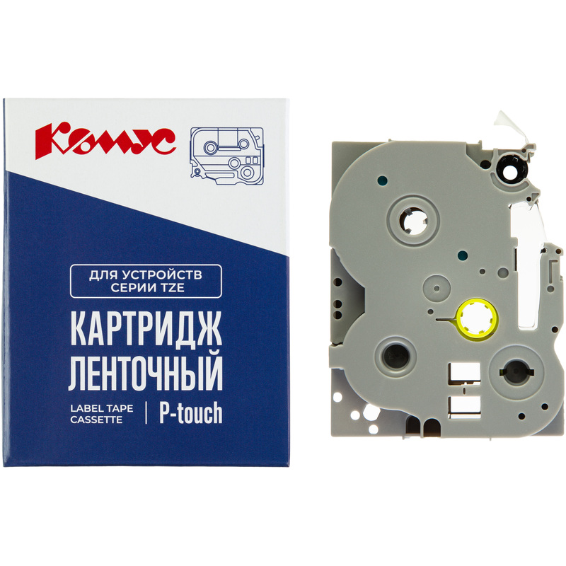 Изображение товара Картридж комус TZE-531 для принтера этикеток Brother 12 мм 8 м синий лента черный шрифт