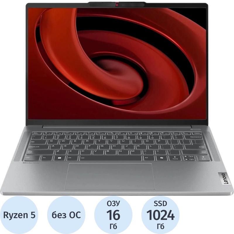Изображение товара Ноутбук Lenovo IdeaPad 14" серый AMD Ryzen 5 8645HS/16 ГБ/SSD 1024 ГБ/NVIDIA GeForce RTX 3050 (83D30028RK)