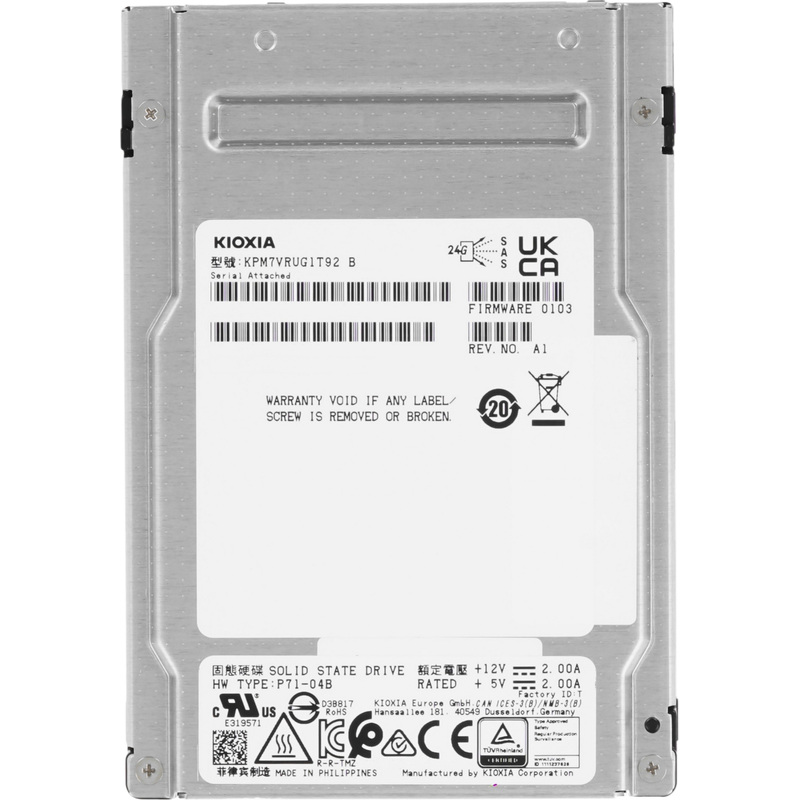 Изображение товара SSD накопитель Kioxia PM7-R 1.92 ТБ SAS 2.5 дюйма