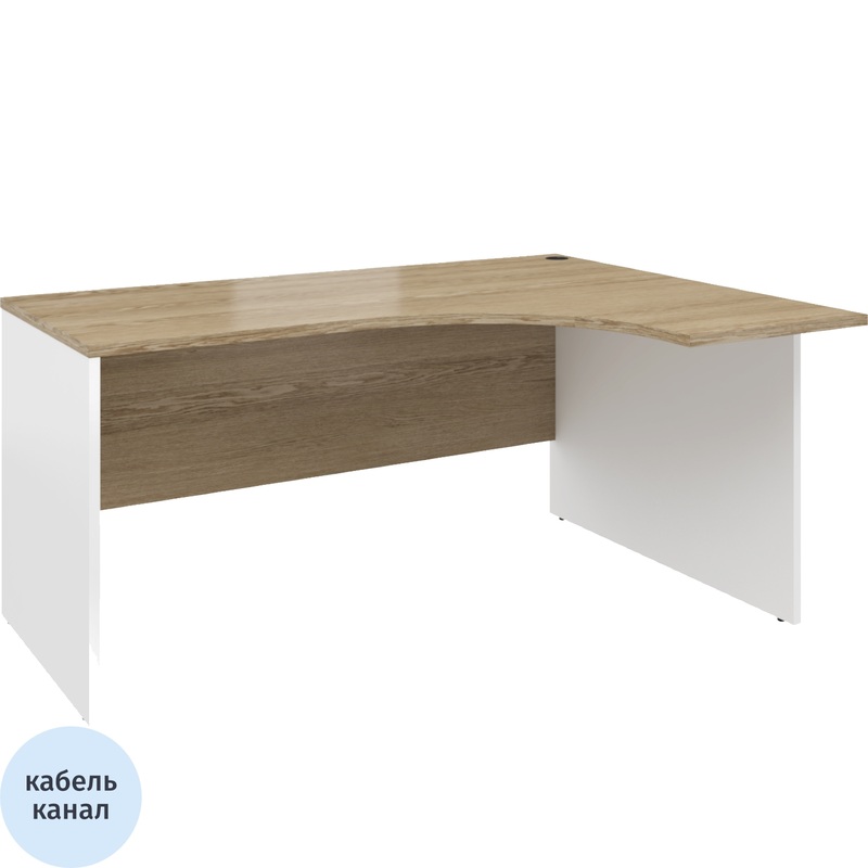 Изображение товара Эргономичный стол Alba AL-1.6L левый из ЛДСП 1580x1180x750 мм бежевый белый