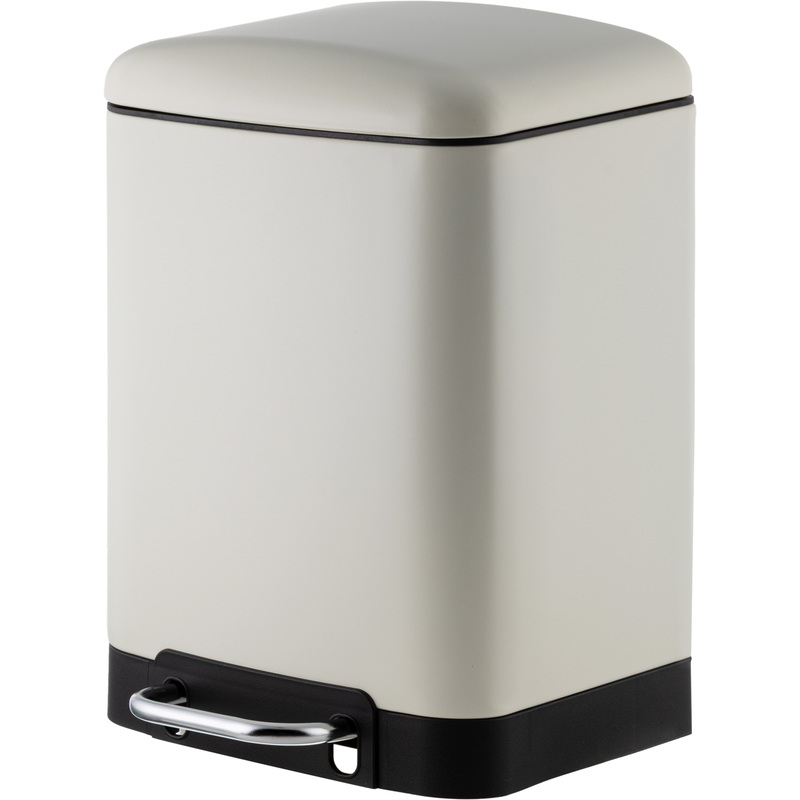 Изображение товара Ведро мусорное Luscan 6 л нержавеющая сталь с педалью с крышкой бежевое (32.5x22.5x23 см)