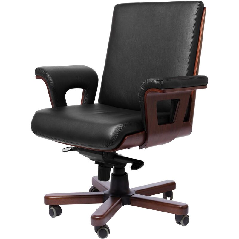 Изображение товара Кресло для руководителя Multi-Office Cadis B чёрное (натуральная кожа, металл)