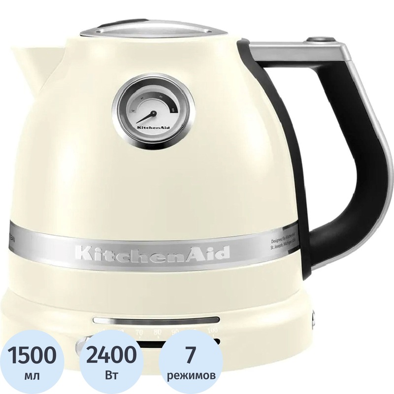 Изображение товара Элекрический чайник KitchenAid 5KEK1522EAC бежевый с 7 режимами температуры