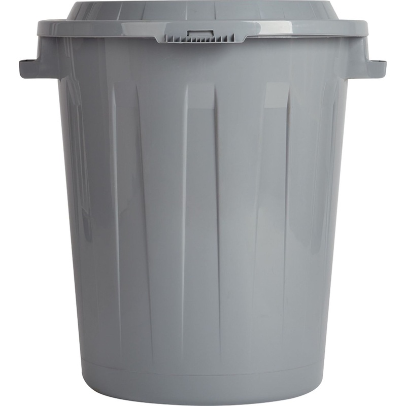 Изображение товара Уценка. Бак для мусора и отходов 90 л с крышкой пластик серый (65x54x55 см) Изображение товара Уценка. Бак для мусора и отходов 90 л с крышкой пластик серый (65x54x55 см)