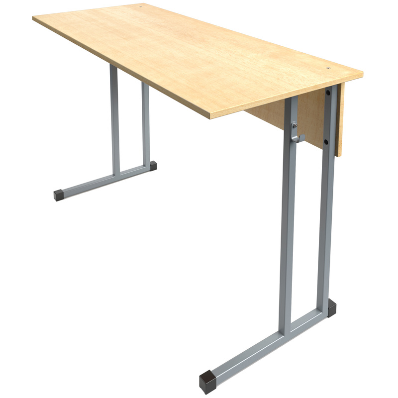 Изображение товара Ученический стол двухместный Школа с каркасом из металла