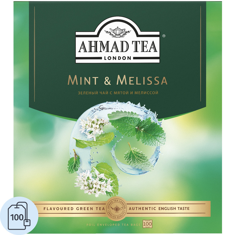 Изображение товара Зеленый чай Ahmad Tea Mint & Melissa 100 пакетиков Россия