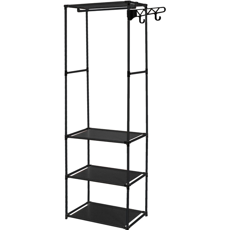 Изображение товара Напольная гардеробная вешалка Helex Home с поворотными крючками черная