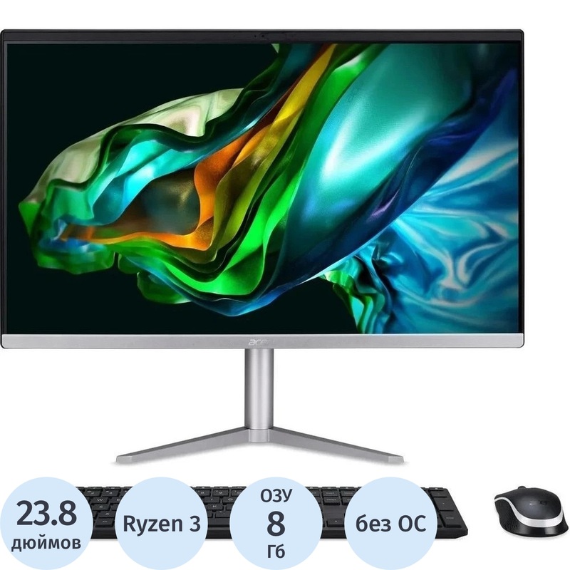 Изображение товара Моноблок Acer Aspire C24-1300 с процессором AMD Ryzen 3 и экраном 23.8 дюйма