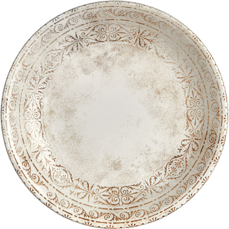 Изображение товара Тарелка закусочная By Bone Antico фарфор 19 см белая/коричневая (6 штук в упаковке)