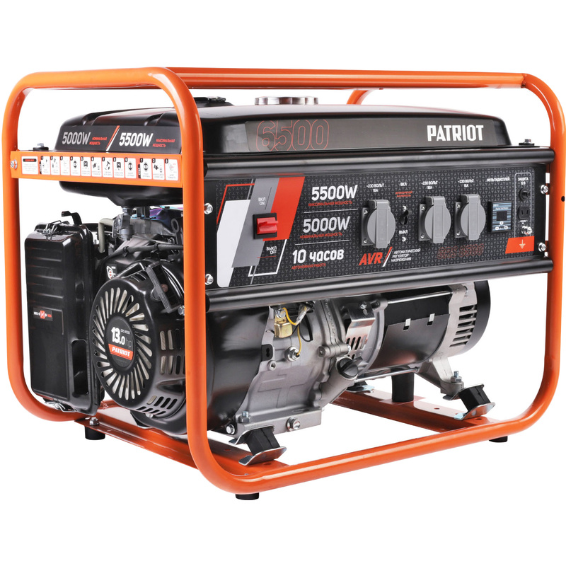 Изображение товара Бензиновый генератор Patriot GRS 6500 5.5 кВт для резервного и автономного питания