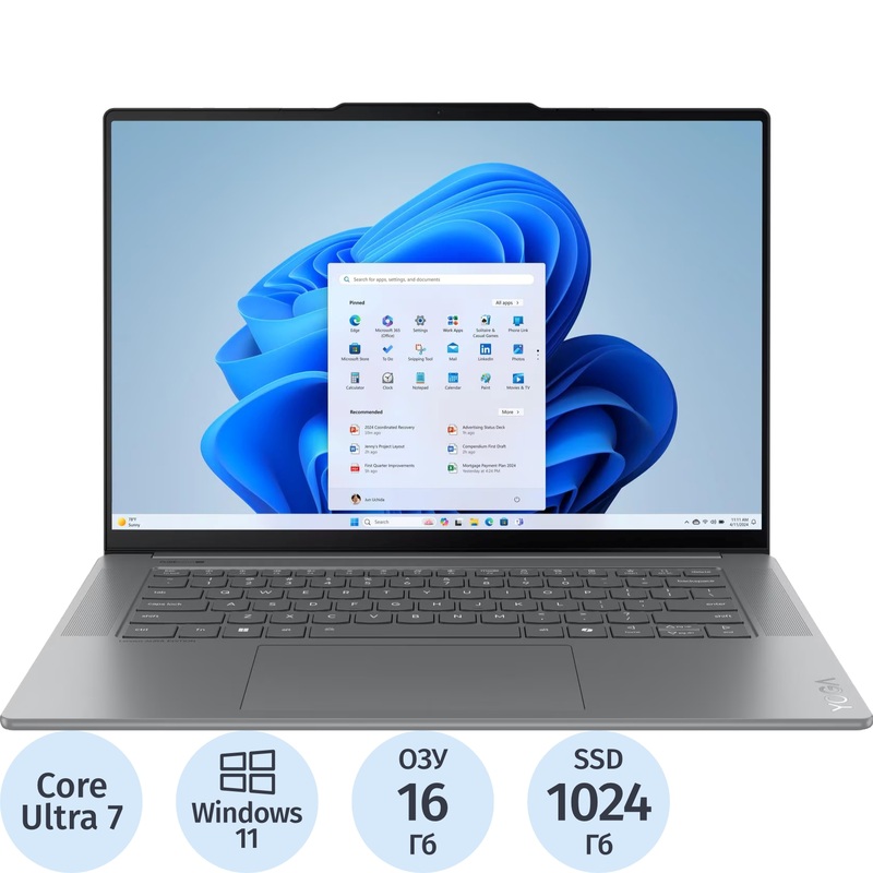 Изображение товара Ноутбук Lenovo Yoga Slim 7 5.3" серый Intel Core Ultra 7 256V/16 ГБ/SSD 1024 ГБ (83HM0063RK) Изображение товара Ноутбук Lenovo Yoga Slim 7 5.3" серый Intel Core Ultra 7 256V/16 ГБ/SSD 1024 ГБ (83HM0063RK)