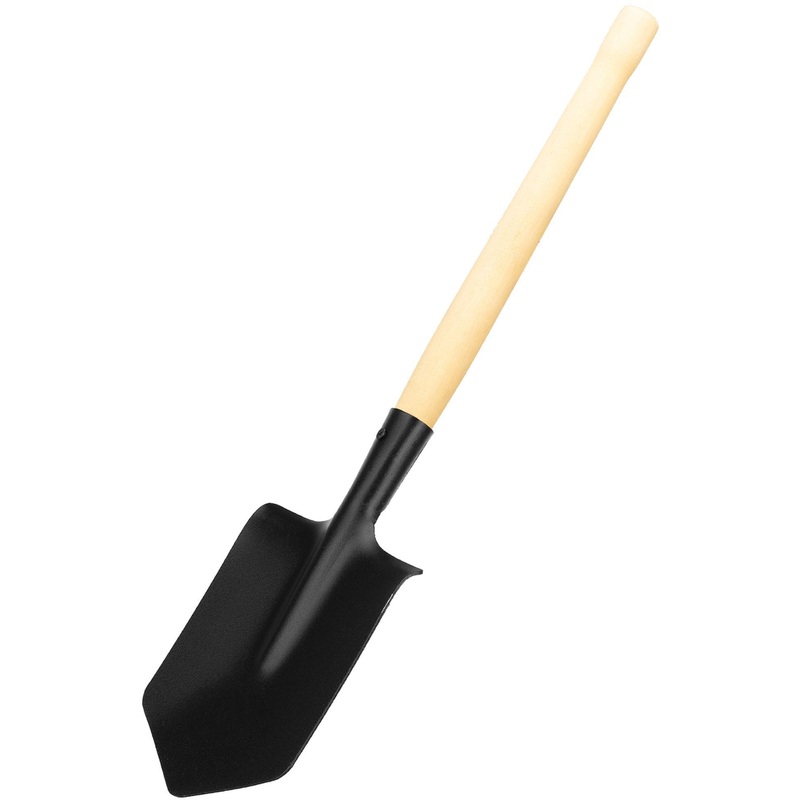 Изображение товара Лопата саперная 61425 с деревянным черенком 145x190x580 мм