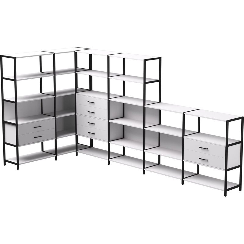 Изображение товара Стеллаж для документов EVO 254ST18W39005 белый/чёрный 1635х3630х1840 мм