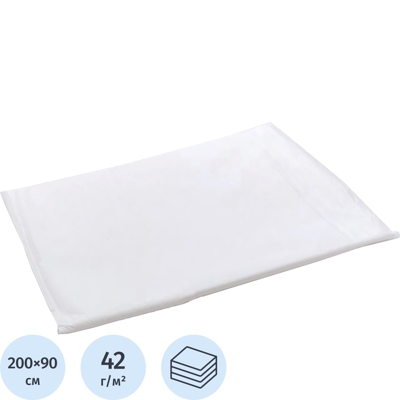 Изображение товара Одноразовая простыня Чистовье ламинированная 200x90 см белая 10 штук в упаковке