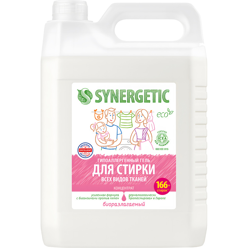 Изображение товара Гель для стирки Synergetic универсальный гипоаллергенный 5 литров