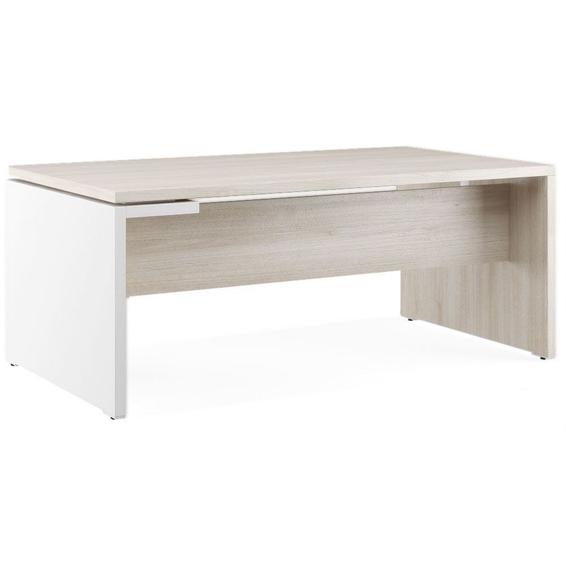 Изображение товара Стол руководителя письменный Zion правый (дуб светлый/белый, 1800x1000x740 мм)