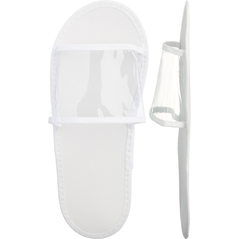 Изображение товара Тапочки одноразовые ТД-3 ПВХ открытый мыс подошва 3 мм белые (150 пар в упаковке)