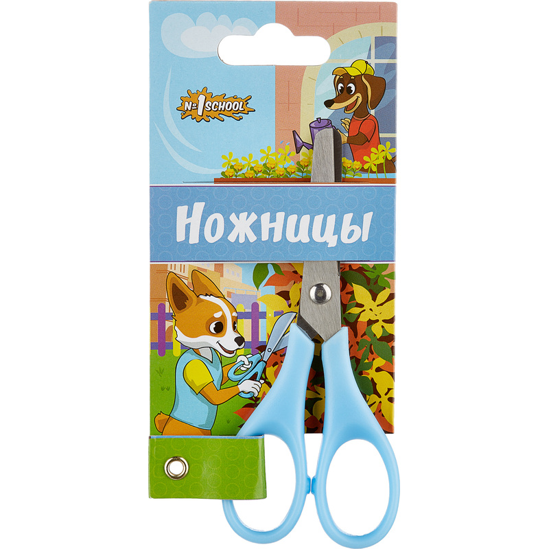 Изображение товара Ножницы детские Комус Класс (№1 School) Шустрики 115 мм универсальные тупоконечные голубые