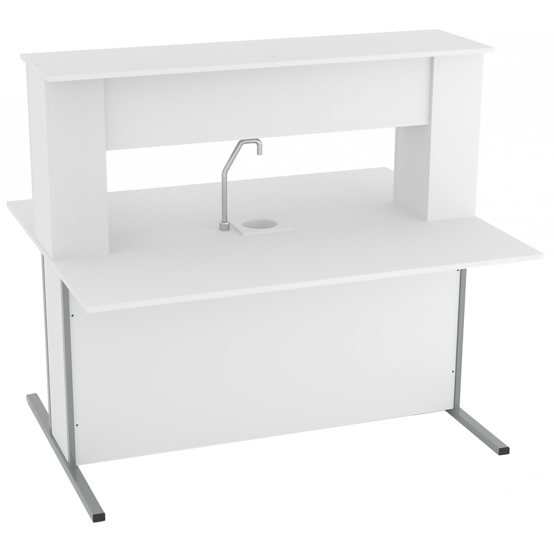 Изображение товара Стол препараторский островной с сантехникой (белый, 1500х1200х1350 мм)