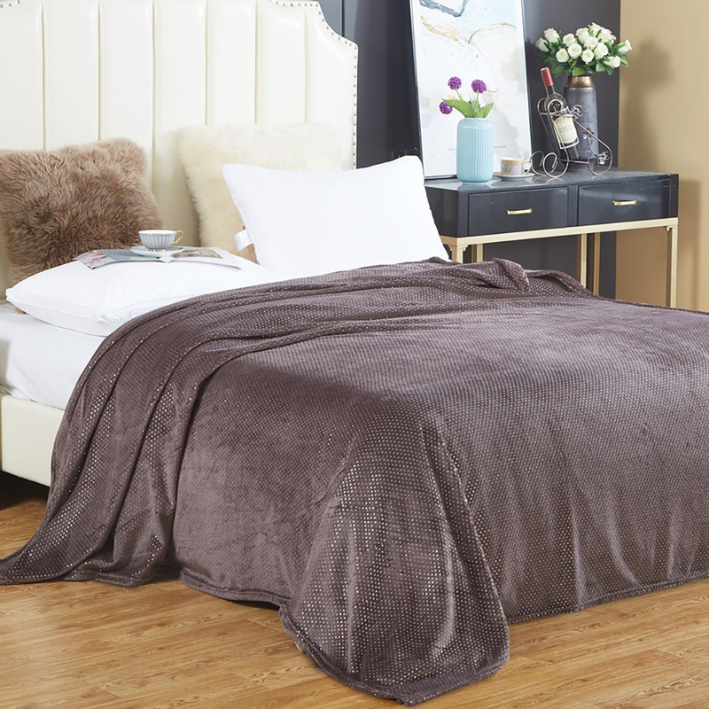 Изображение товара Плед Cleo Luna велсофт 180x200 см коричневый уютный мягкий для дома