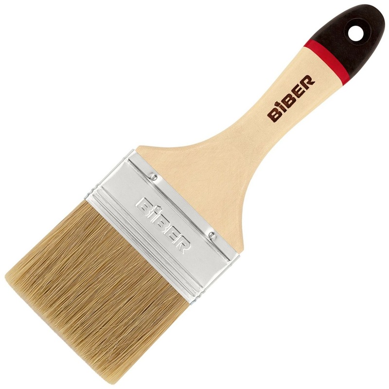 Изображение товара Кисть малярная плоская Бибер Суприм 31136 из натуральной щетины 75х17 мм с деревянной рукояткой (тов-002021)
