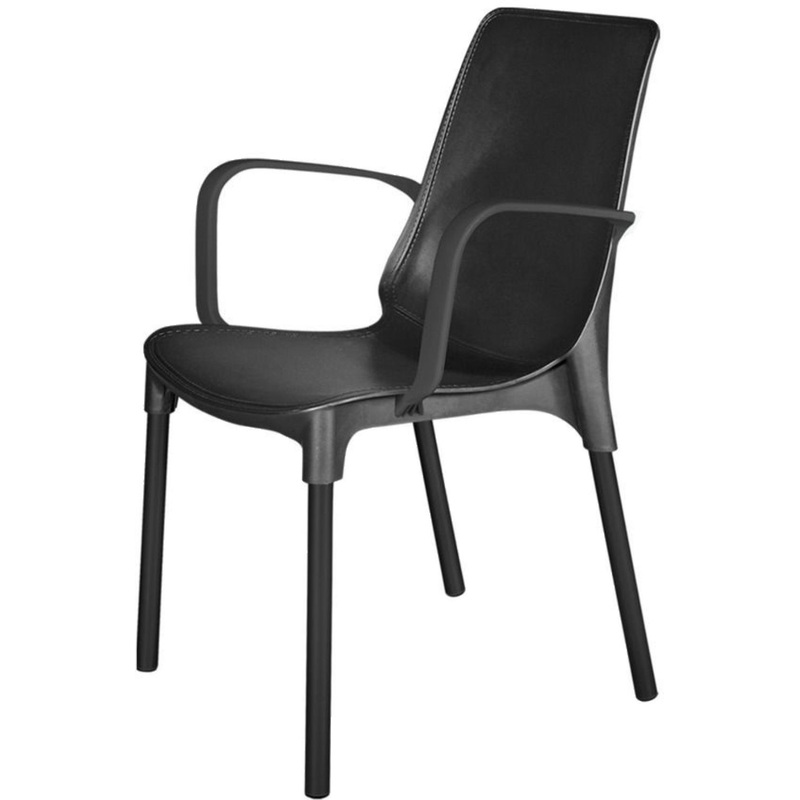 Изображение товара Обеденный стул Sheffilton SHT-S76 черный пластиковый с металлическим каркасом