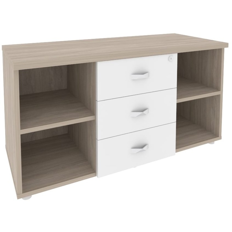 Изображение товара Тумба приставная Onix Direct O.TS-11 с центральным замком дуб аттик/белый