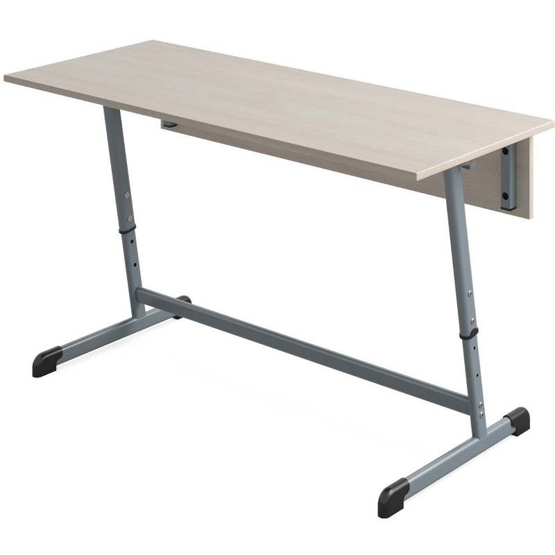 Изображение товара Растущая двухместная парта Аспект светлый/серый для школ и учебных заведений