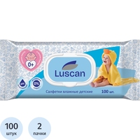 Салфетки влажные Luscan детские флоупак с жёстким клапаном (100 листов в  пачке)