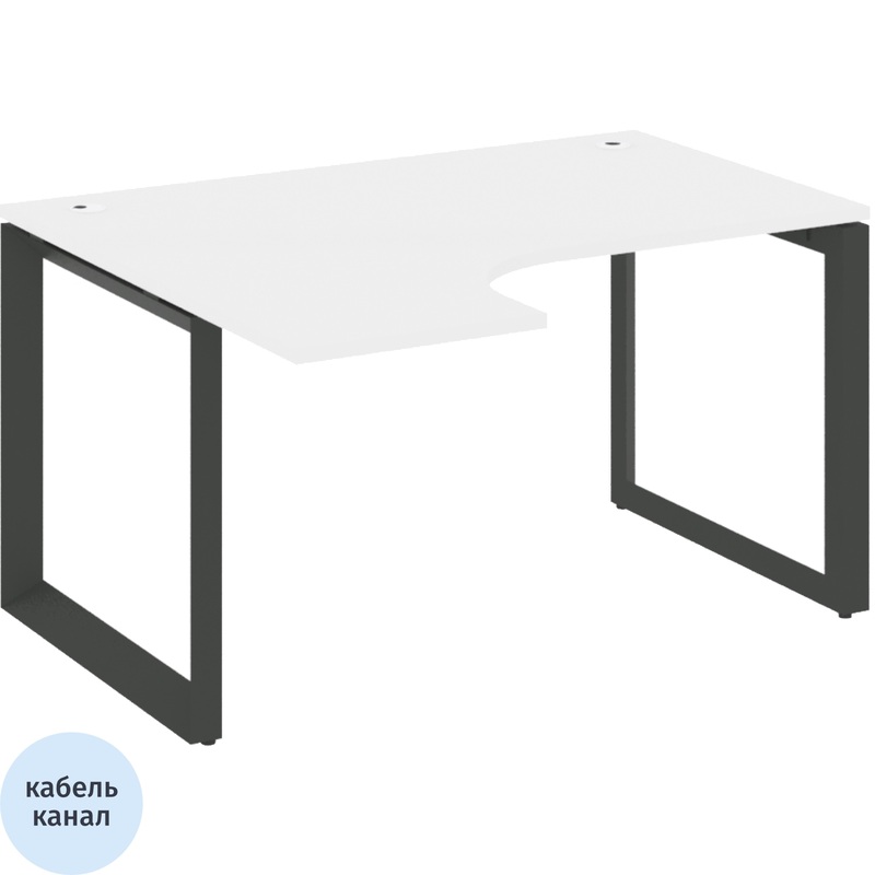 Изображение товара Эргономичный офисный стол ONIX-О левый 1380x1180x750 мм белый бриллиант