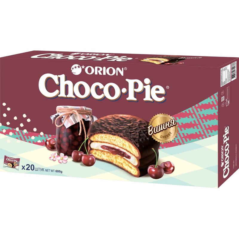 Изображение товара Пирожное Choco Pie с вишней 600 г вкусное лакомство для чаепития