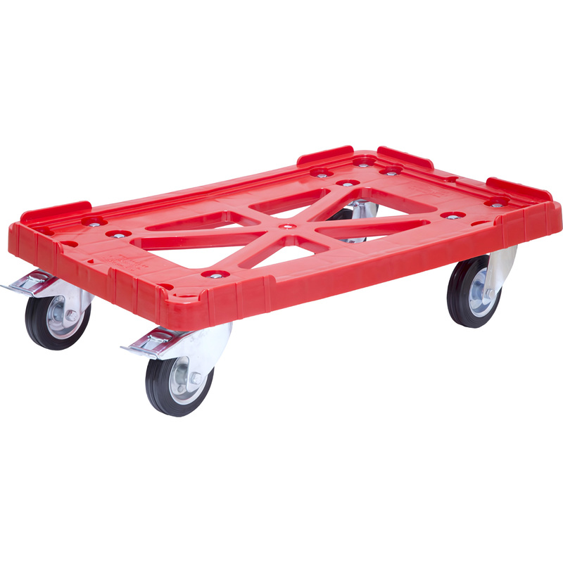 Изображение товара Тележка для ящиков из ПНД 600x400x175 мм красная Россия