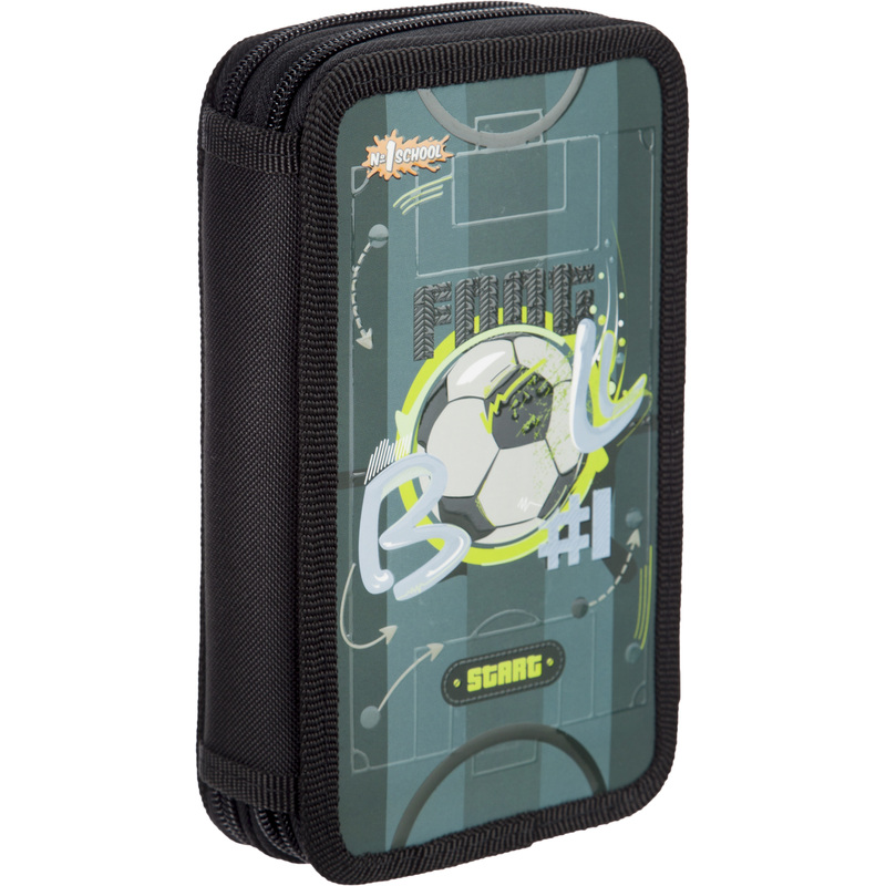 Изображение товара Пенал двухсекционный Комус Класс Football черный