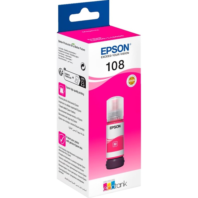 Изображение товара Чернила Epson 108 пурпурные оригинальные для Epson L8050, L18050