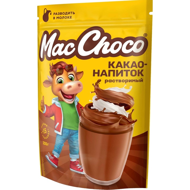 Изображение товара Какао MacChoco порошок 235 г без искусственных красителей для напитков и десертов