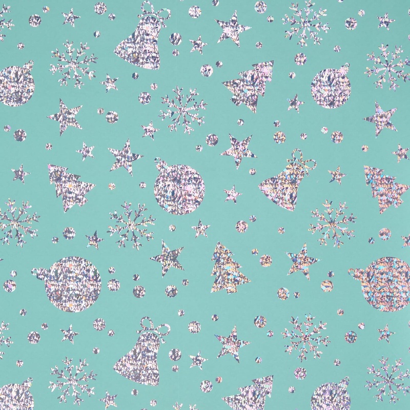 Изображение товара Бумага упаковочная мелованная голубая 70x100 см 60 г/м2 1 рулон