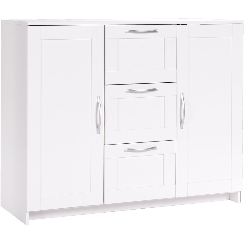 Изображение товара Тумба прикроватная ГУД ЛАКК Сага 2 двери 3 ящика (белый, 1171х412х946 мм)