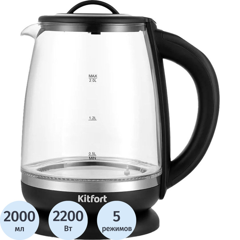 Изображение товара Электрический чайник Kitfort КТ-6145 чёрный