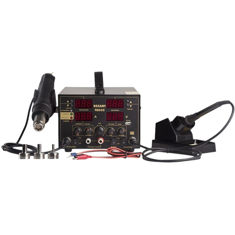 Изображение товара Паяльная станция Rexant 12-0729 3 в 1 с термофеном и цифровым контролем