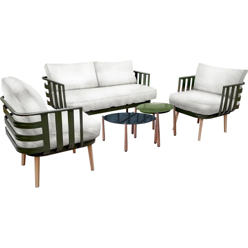 Изображение товара Набор мебели Эшланд для отдыха и открытых террас салатовый серый бежевый