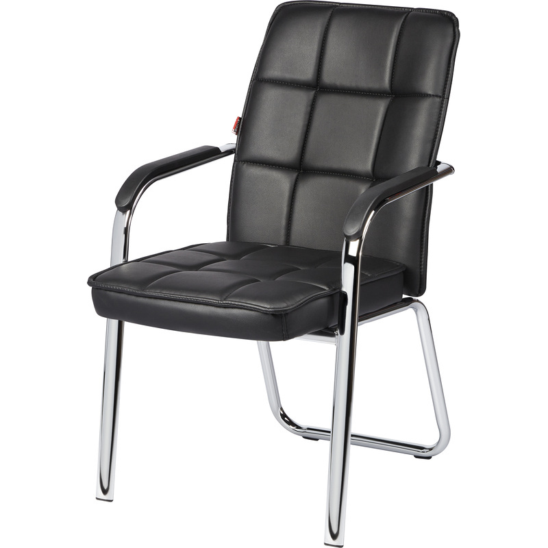 Изображение товара Конференц-кресло Easy Chair 810 VPU черное из экокожи с хромированными опорами