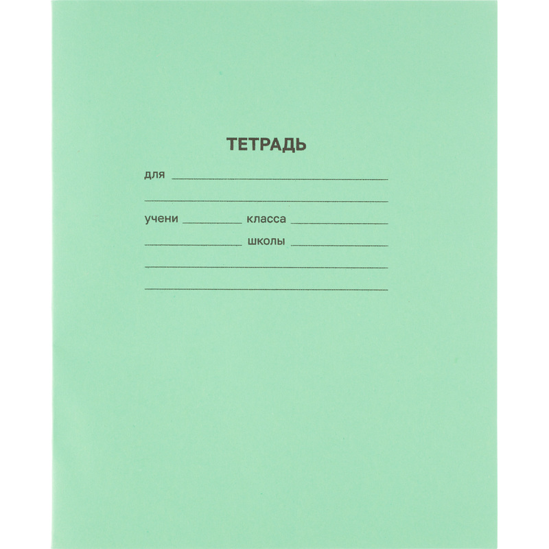 Изображение товара Тетрадь школьная зеленая А5 12 листов в частую косую линейку